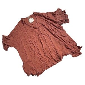 NWT 2XL Umgee Ruffle Sleeve Top